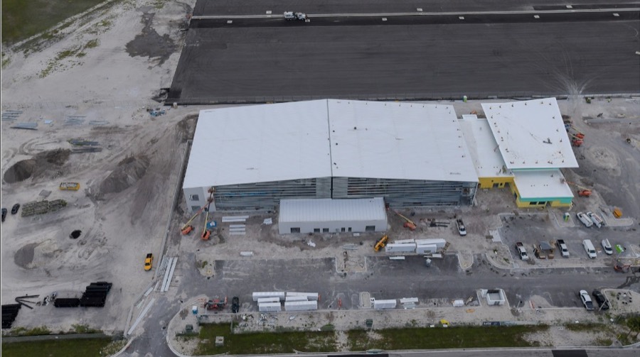 Construction in progress — aerial view